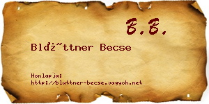 Blüttner Becse névjegykártya